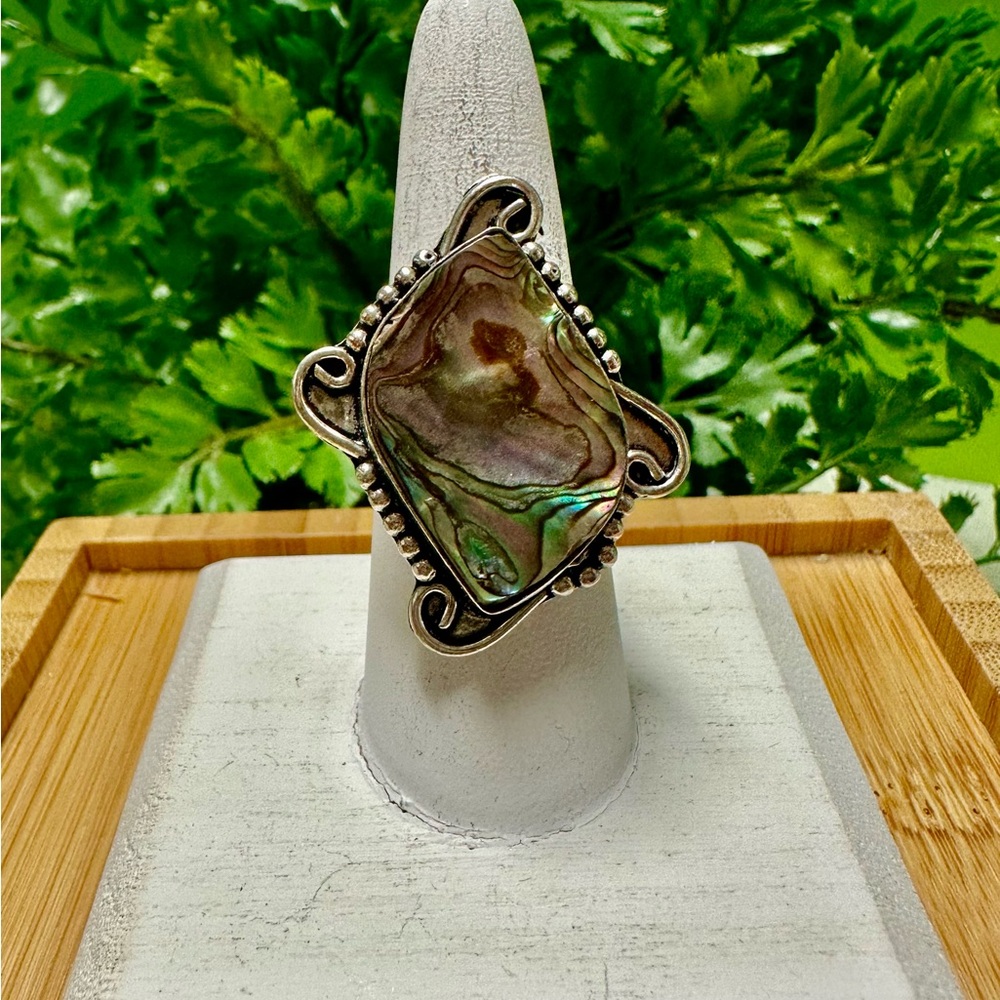 Abalone Shell/Silver Ring - image 2